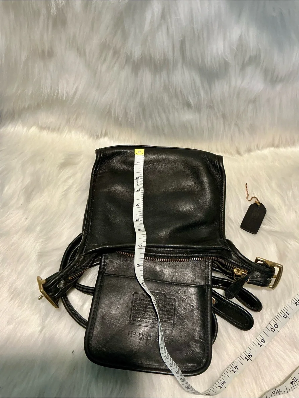 Coach Black Leather Crossbody Bag with Gold Hardware